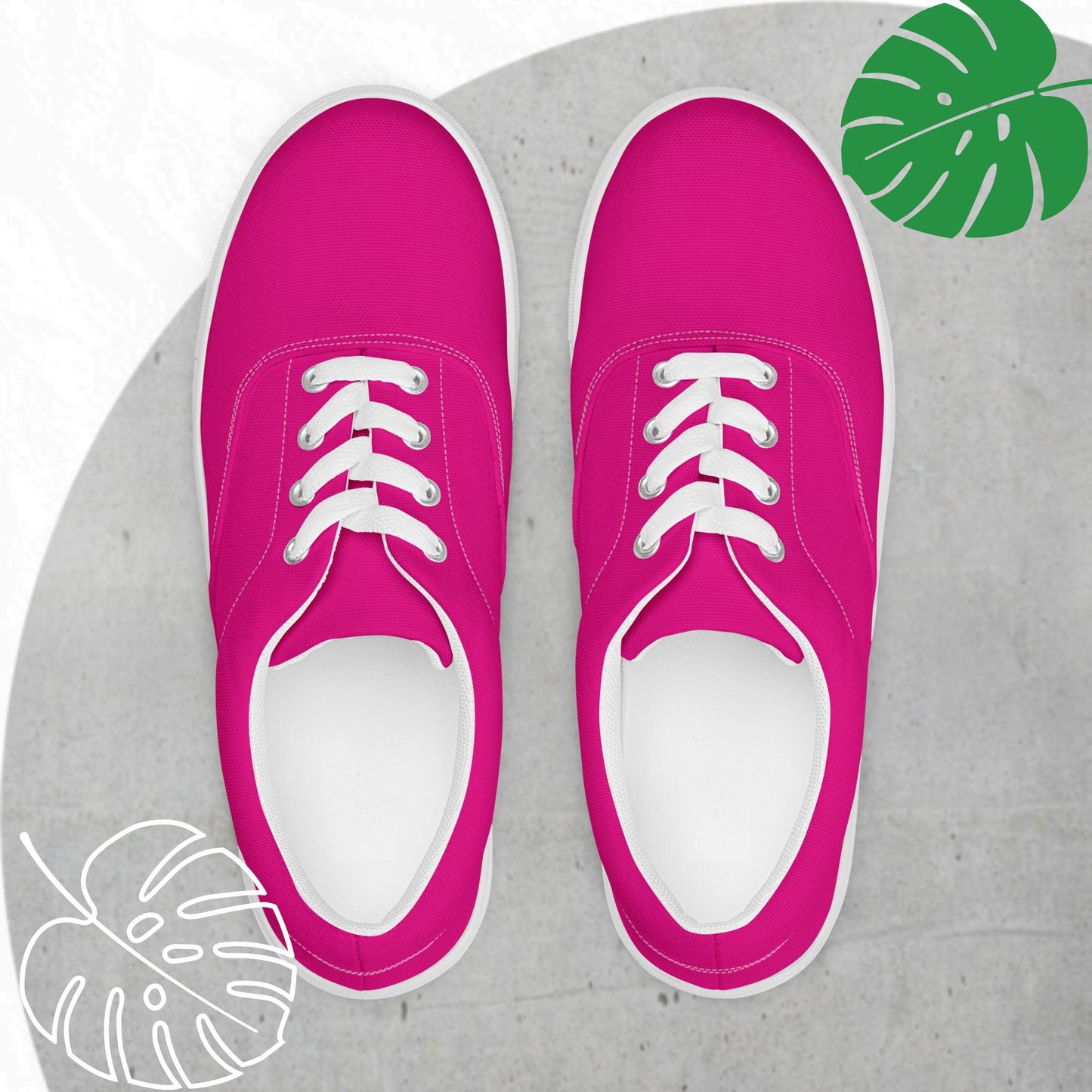 Fuchsia lace up flats