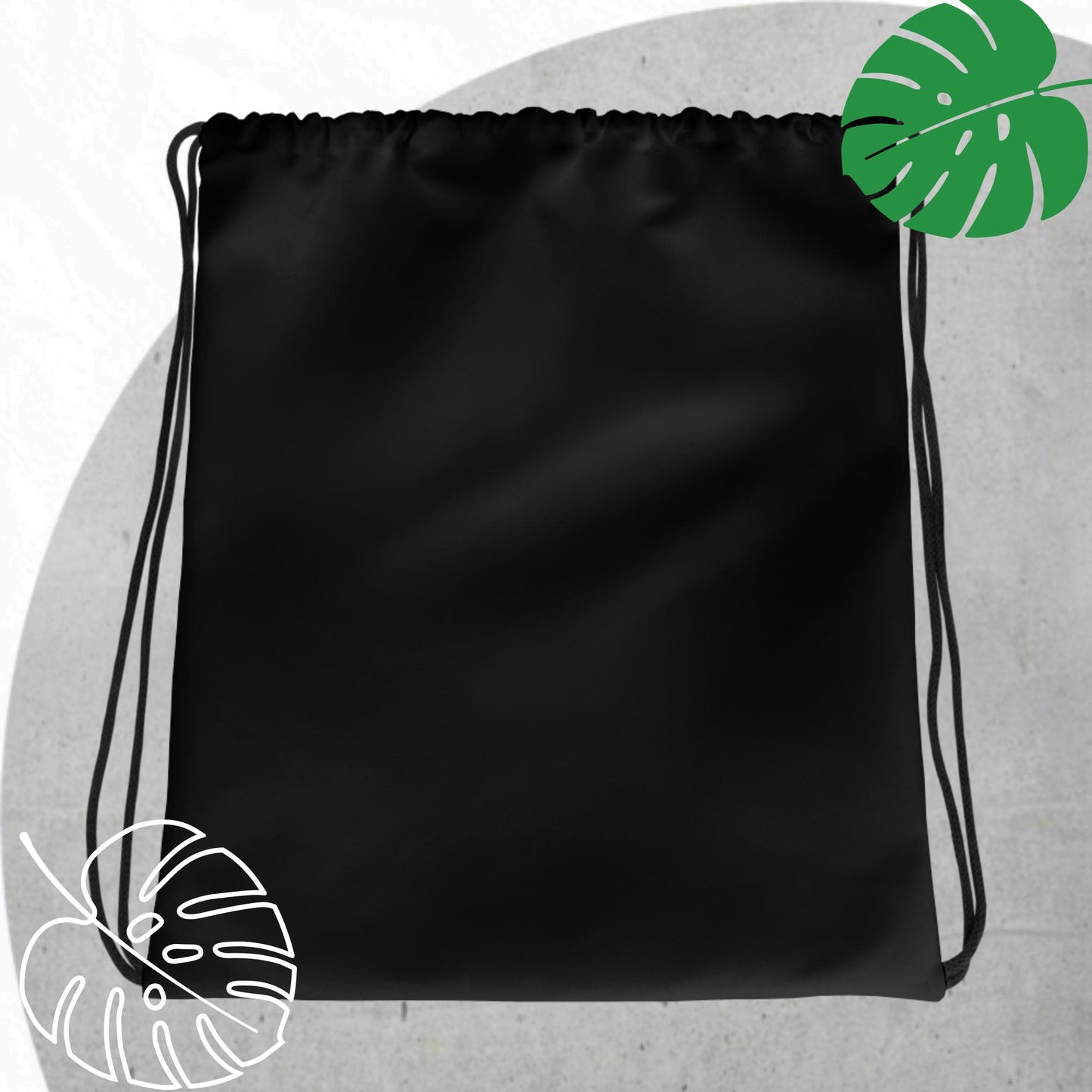 Black drawstring bag