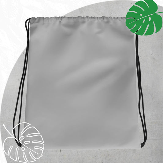 Gray drawstring bag