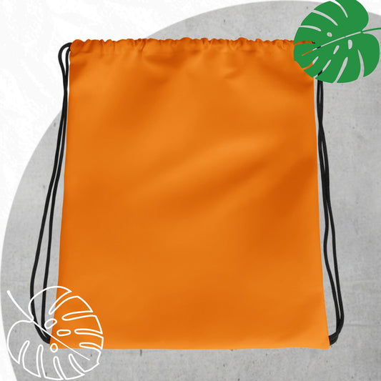 Orange drawstring bag