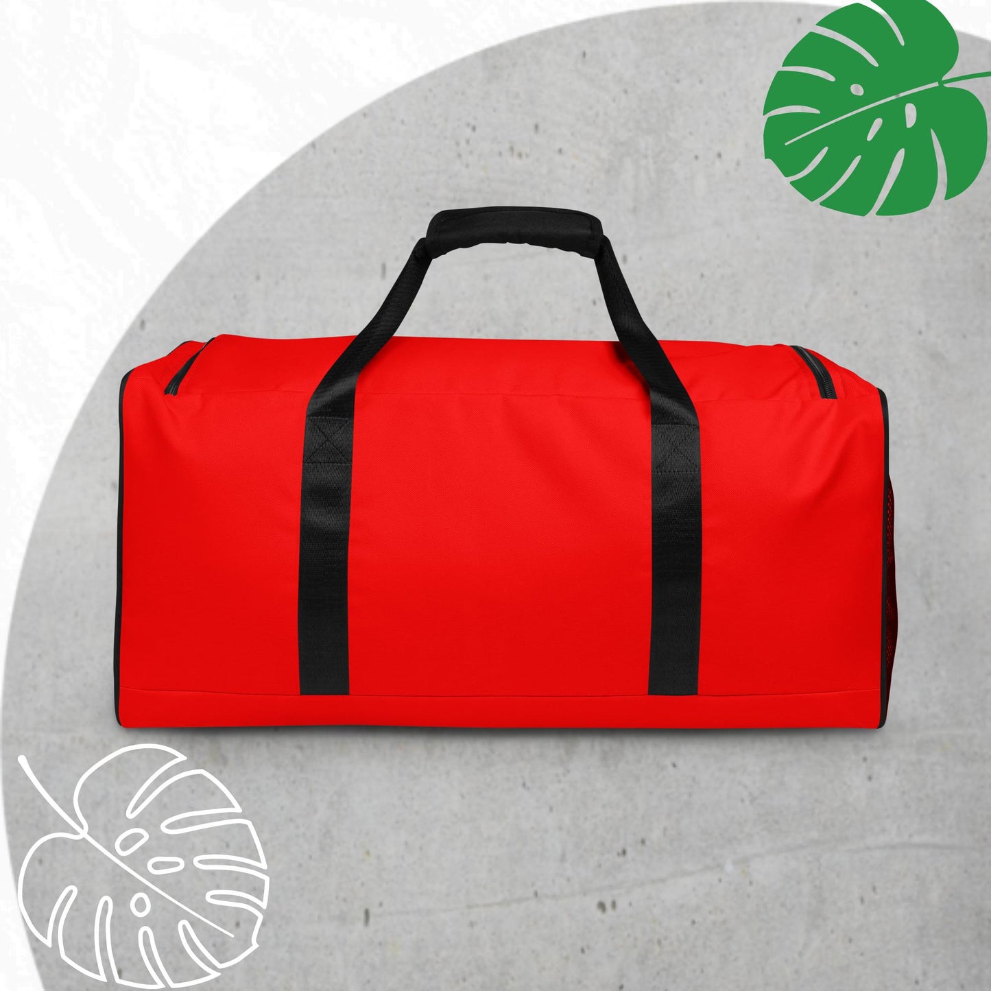 Red duffle bag