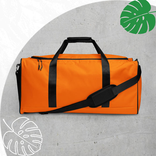 Orange duffle bag