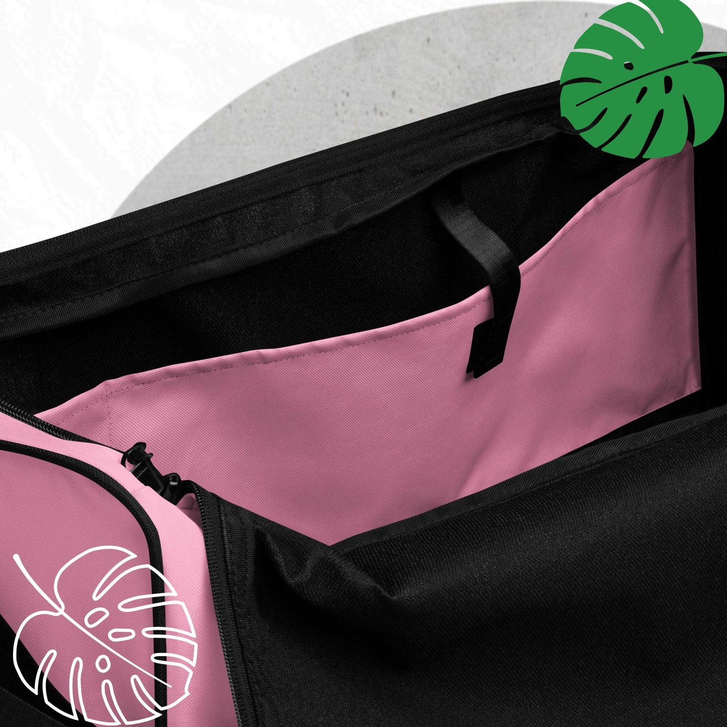 Pink duffle bag