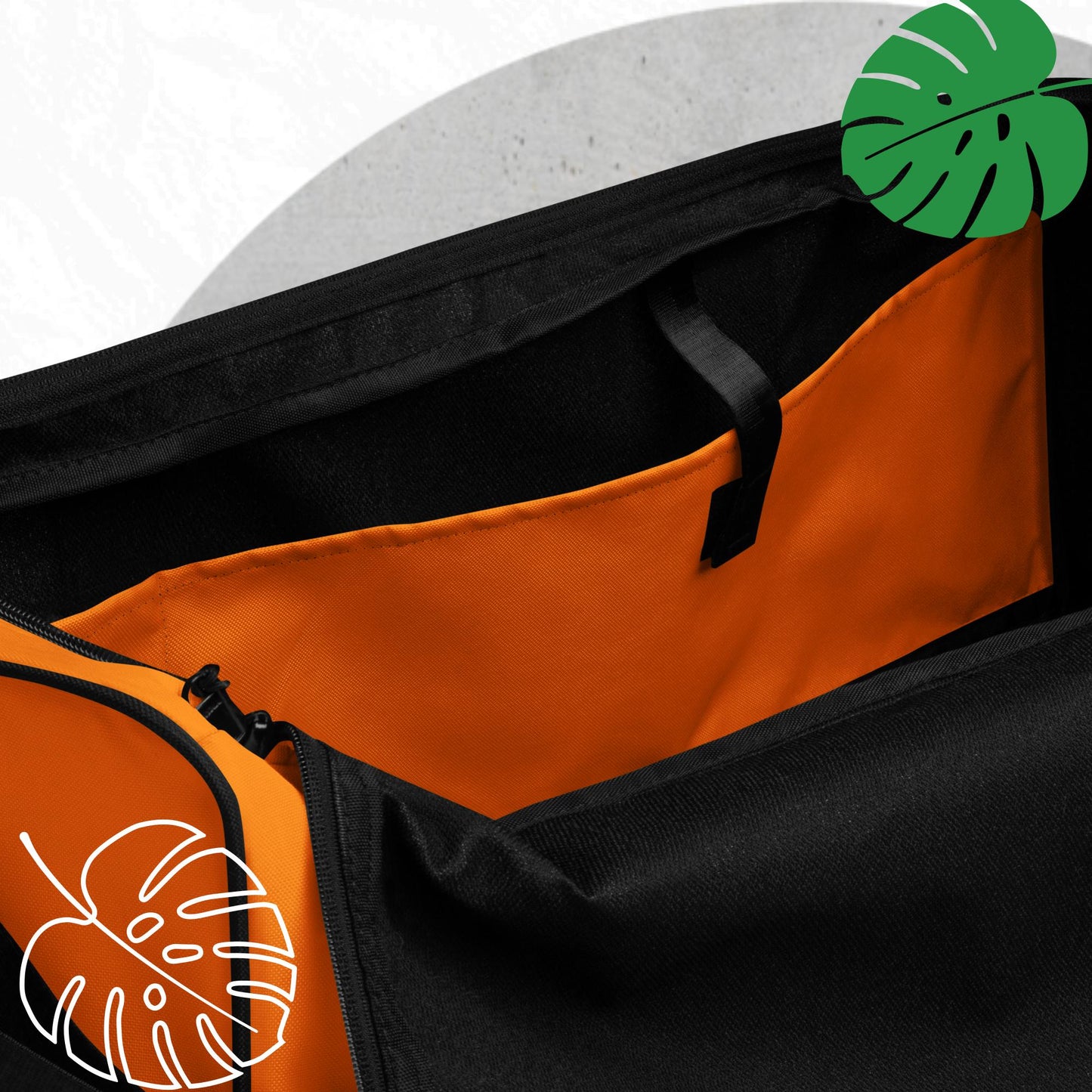 Orange duffle bag