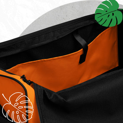 Orange duffle bag