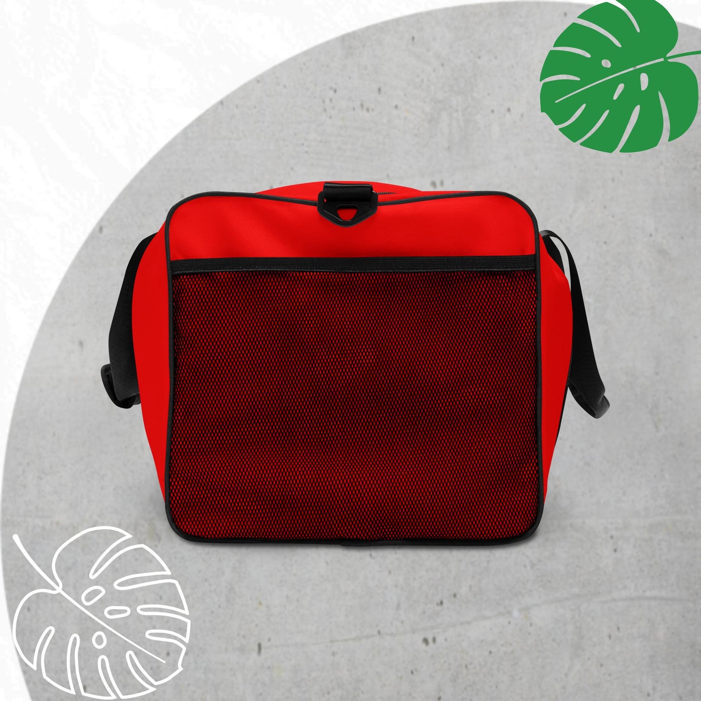 Red duffle bag