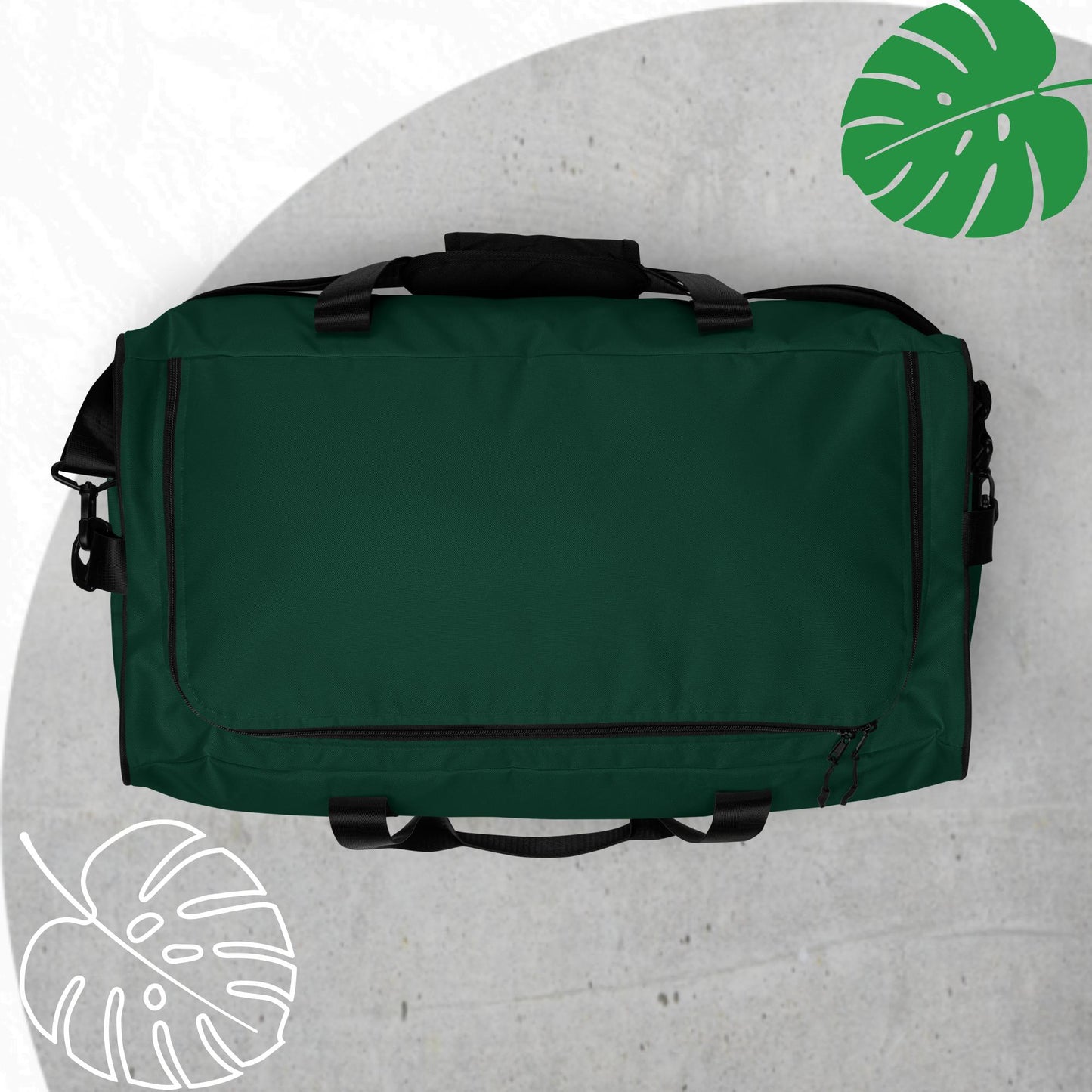 Green duffle bag