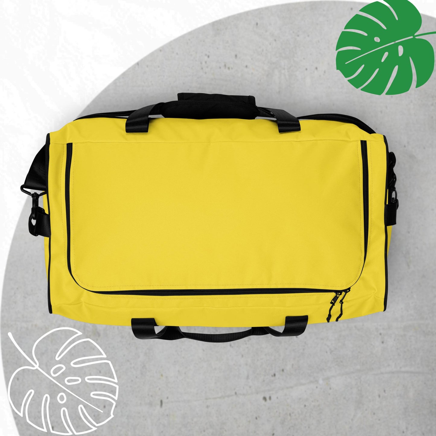 Yellow duffle bag