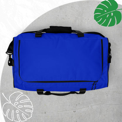 Blue duffle bag