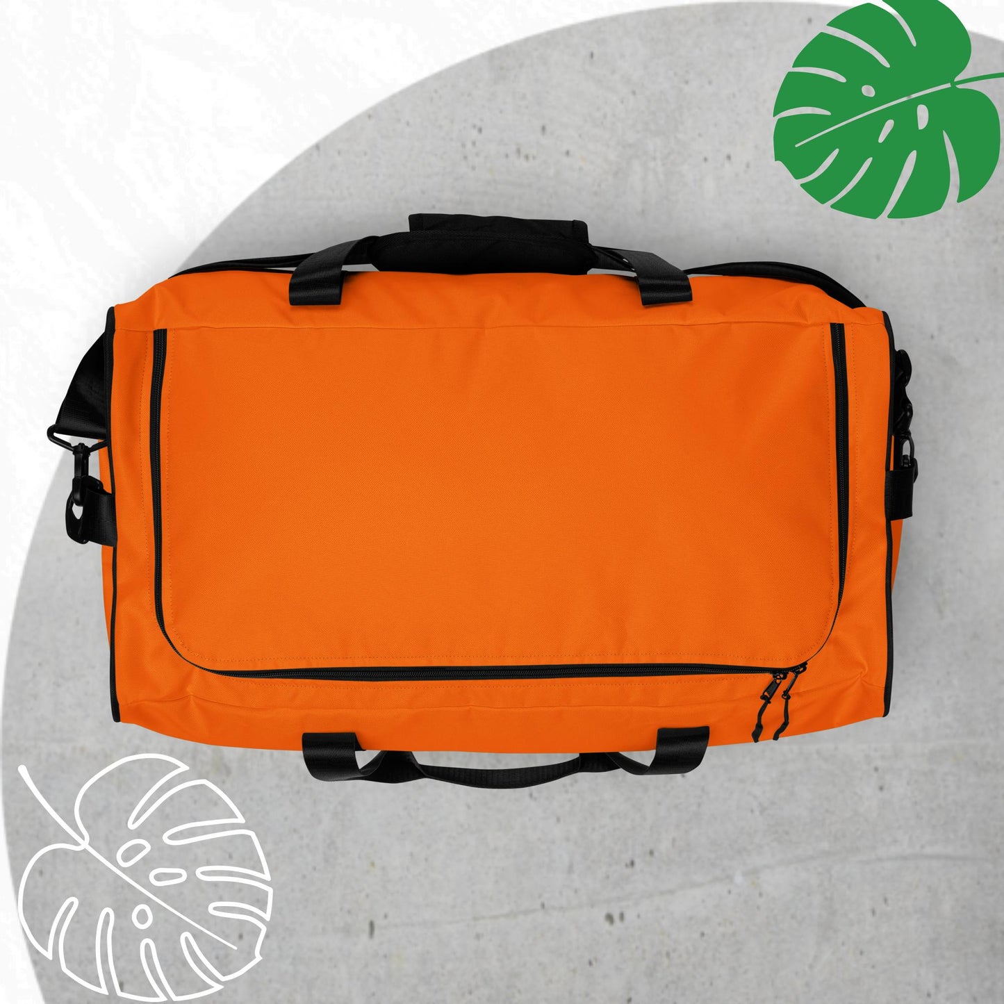 Orange duffle bag