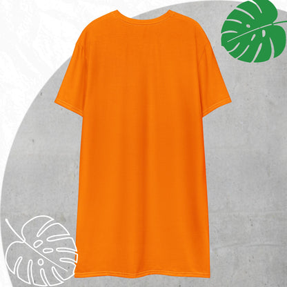 Orange T-shirt dress