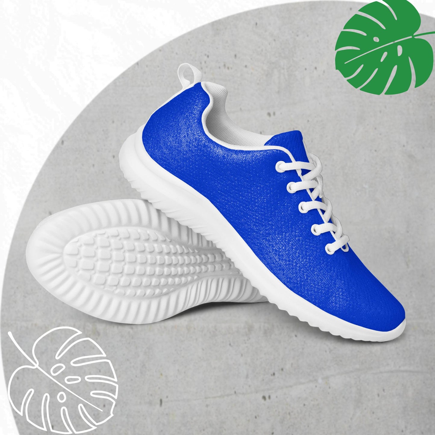 Blue athletic shoes