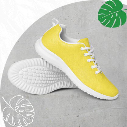 Yellow athletic shoes