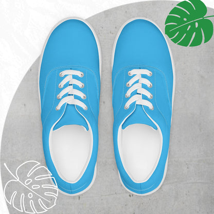 Blue (light) lace up flats