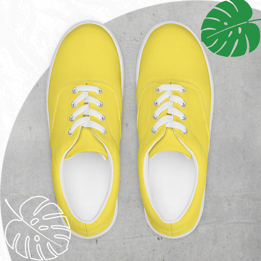 Yellow lace up flats