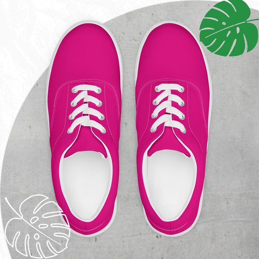Fuchsia lace up flats