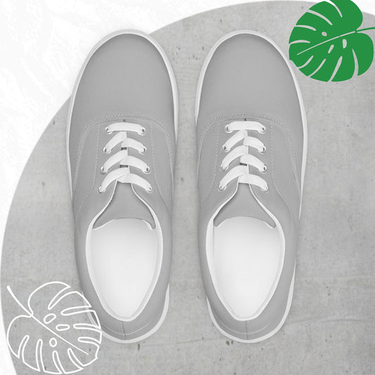 Gray lace up flats