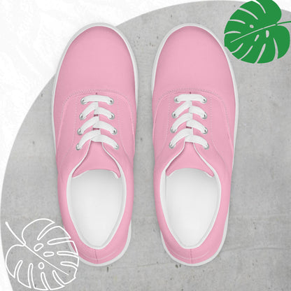 Pink lace up flats