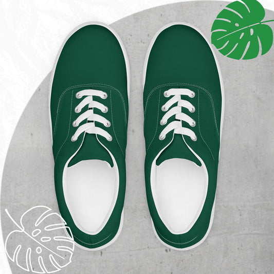 Green lace up flats