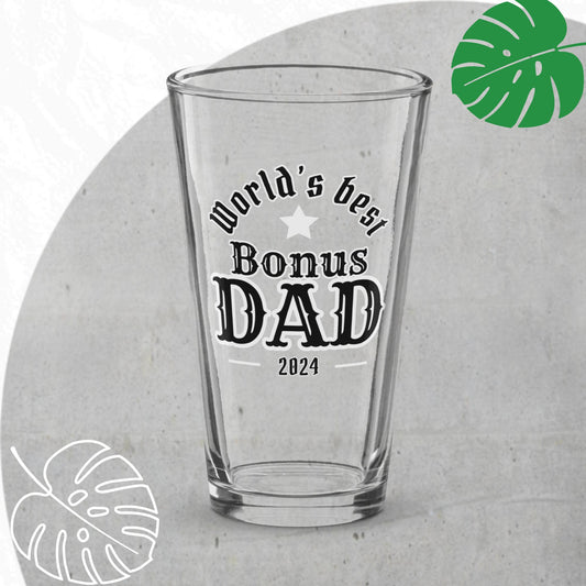 World's Best Bonus Dad pint glass