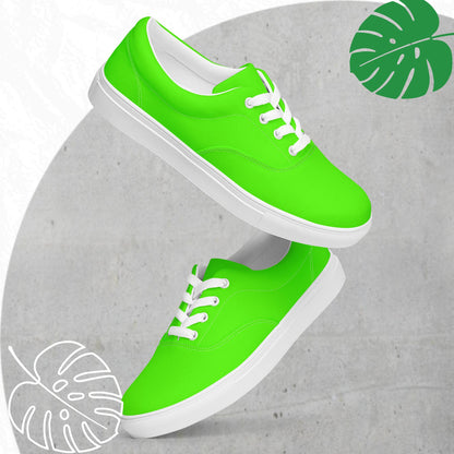 Green (neon) lace up flats