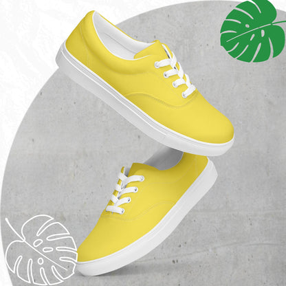 Yellow lace up flats