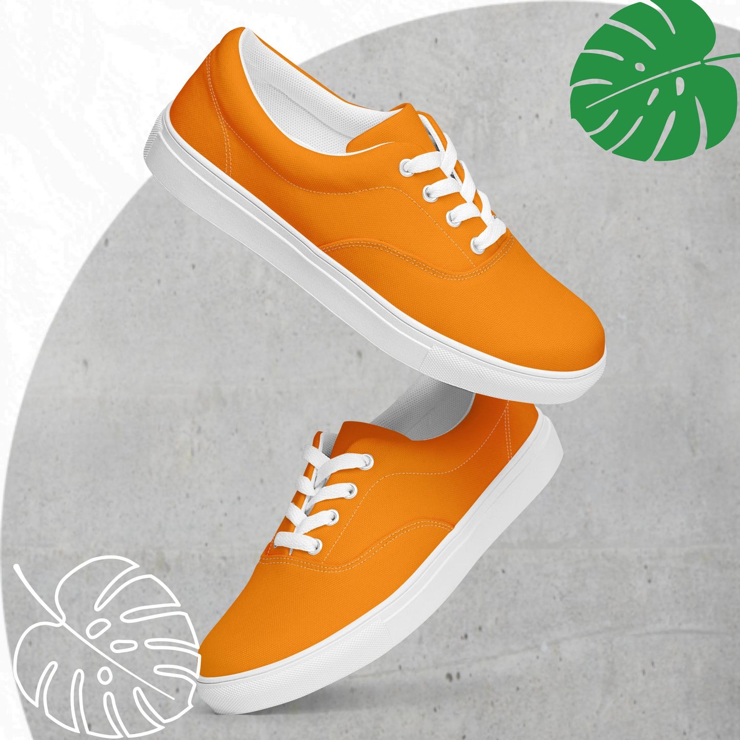 Orange lace up flats